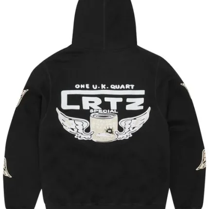 Corteiz Gasolina Double Zip Hoodie Black