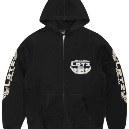 Corteiz Gasolina Double Zip Hoodie Black