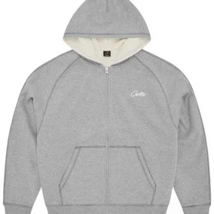 Corteiz HMP Thermal Zip Hoodie Heather Grey