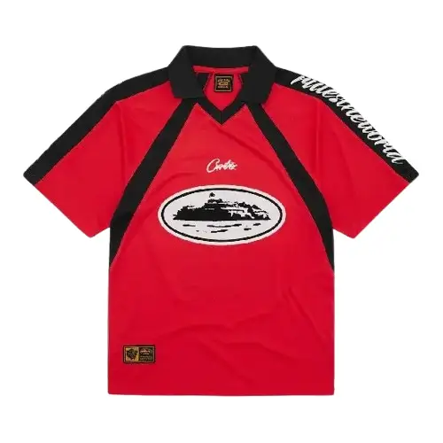 Corteiz Alcatraz Football T Shirt Red