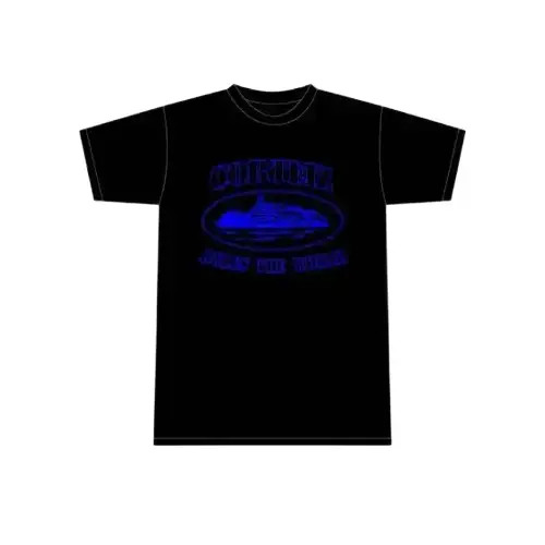 Corteiz Alcatraz T Shirt Black/Blue
